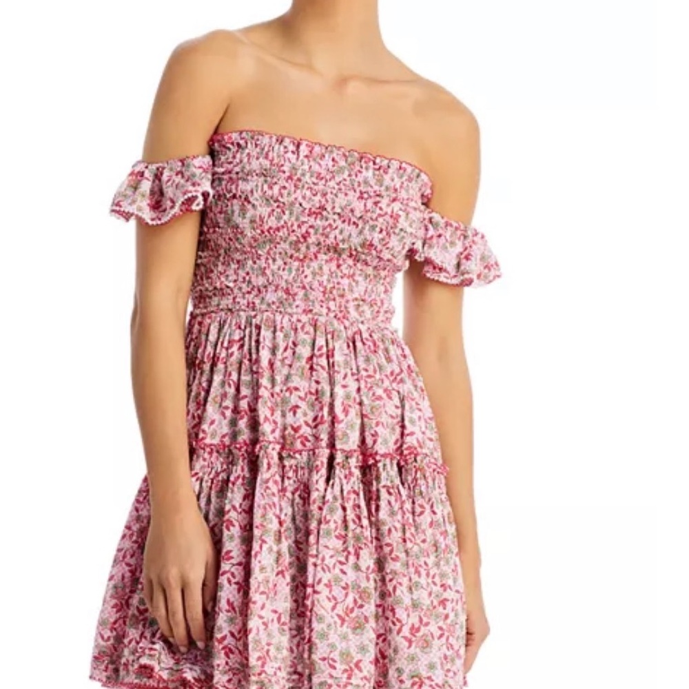 Poupette St. Barth Pink Floral Mini Dress